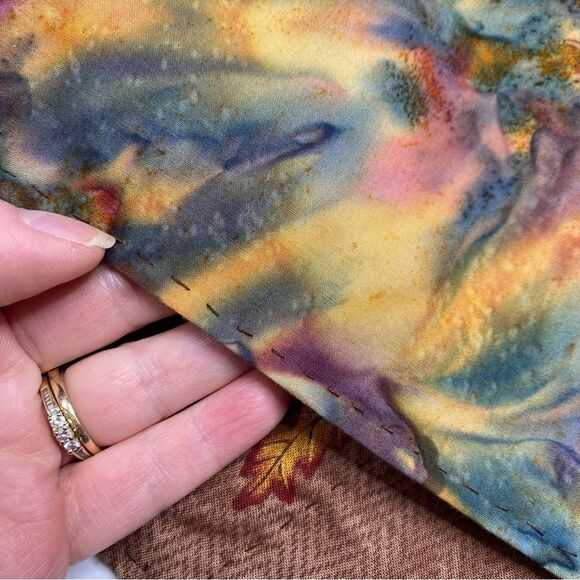 Hand Crafted Patchwork Tie-Dye Floral Print Bohemian One Button Vest Sz L/XL - Picture 14 of 16